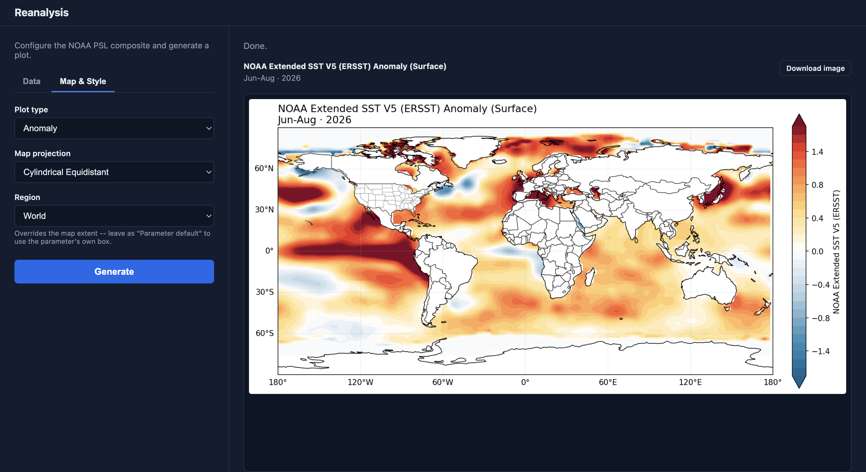 Reanalysis interface