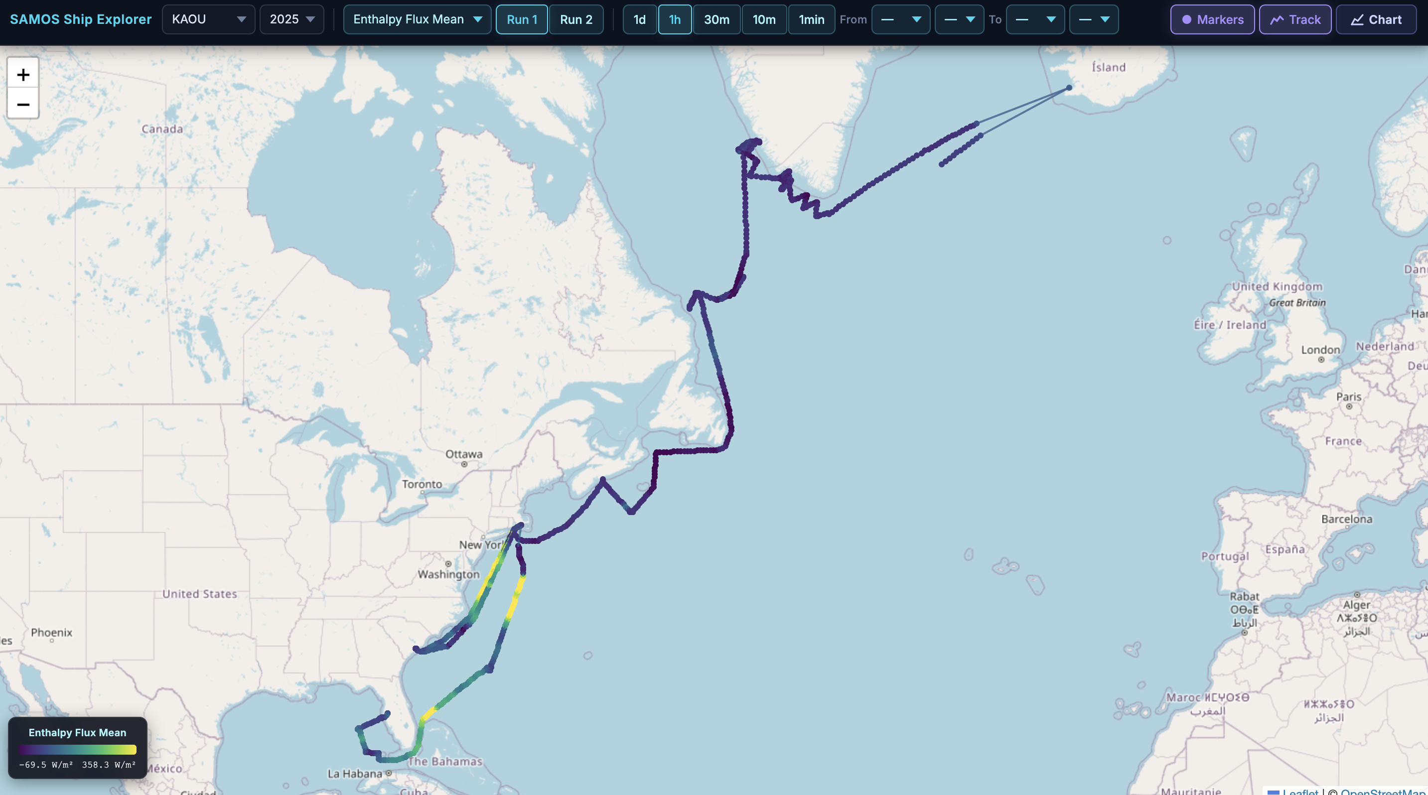 SAMOS Ship Uncertainty explorer interface