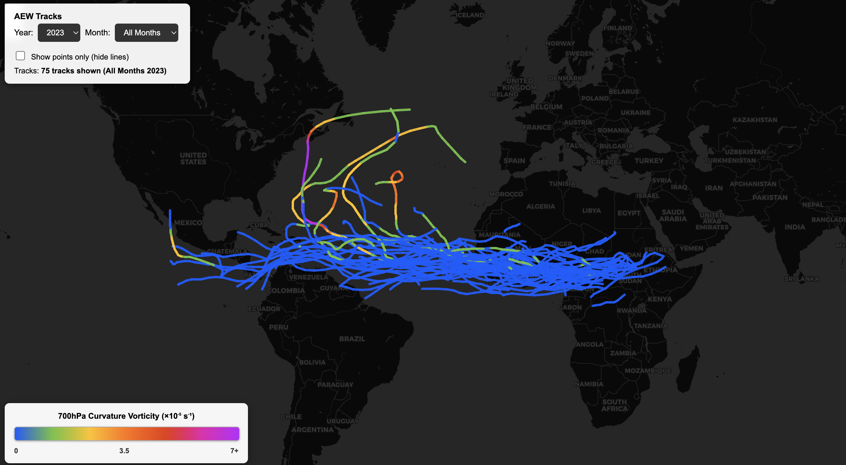 Tropical Wave Tracker interface